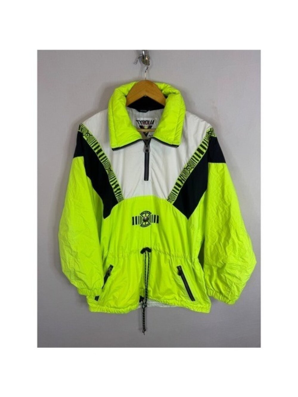 Vintage Tyrolia by Head Neon Ski Jacket Mens Small 80s 90s Windbreaker